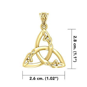 Celtic Trinity 14K Solid Gold Pendant GPD5992 - Jewelry